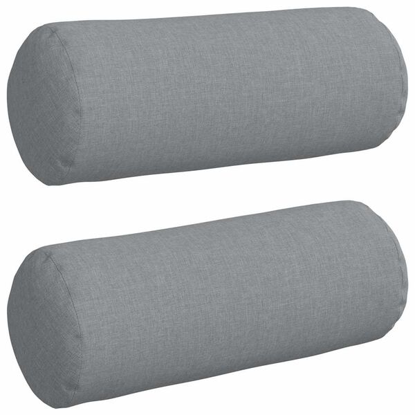 vidaXL Bolsterkuddar 2 pcs Ljusgr&aring; &Oslash; 15 x 40 cm tyg