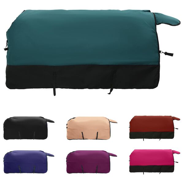 vidaXL H&auml;stdyna M&ouml;rkgr&ouml;n och svart 135 cm Polyester