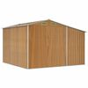 vidaXL Tr&auml;dg&aring;rdsskjul ljusbrun 277x279x179 cm galvaniserat st&aring;l