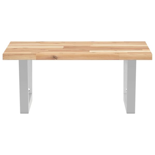 vidaXL V&auml;ggmonterad handfatshylla st&aring;l och massivt akaciatr&auml;