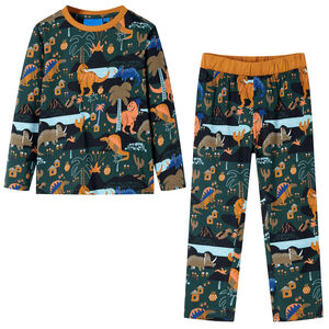 Pyjamas med l&aring;nga &auml;rmar f&ouml;r barn m&ouml;rkgr&ouml;n 92