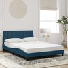 vidaXL Bed with Mattress "Hanko" Blue 140x190 cm Velvet