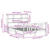 vidaXL S&auml;ng med bokhylla utan madrass vit 160x200cm massiv furu