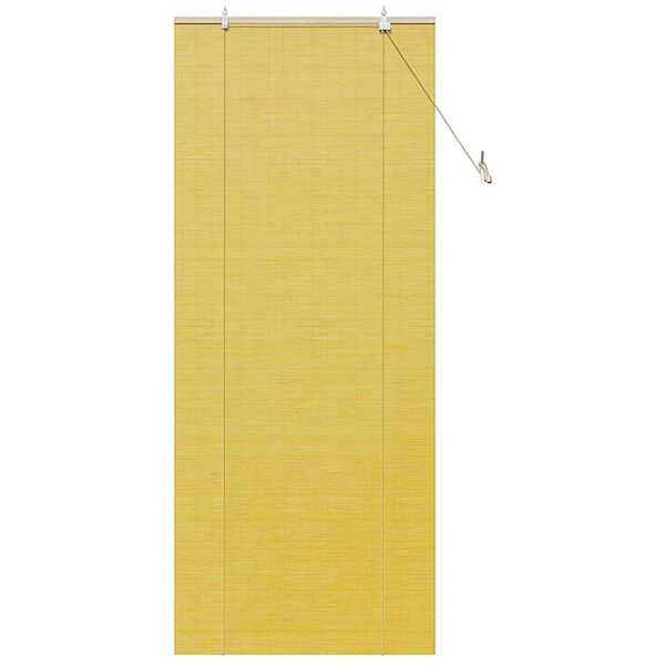 vidaXL Rullgardin med gardiner Gul 80 x 220 cm Bambu