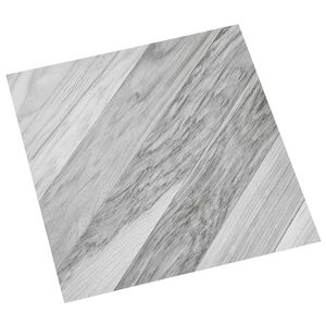 vidaXL Sj&auml;lvh&auml;ftande golvplankor 30,5 x 30,5 cm 20 pcs PVC Gr&aring; randig