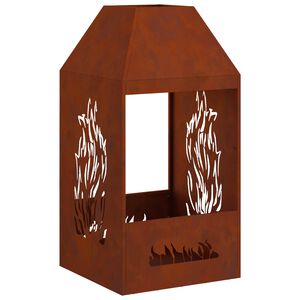 vidaXL Eldsk&aring;l Rostig 50 x 50 x 100 cm V&auml;derbest&auml;ndig st&aring;l