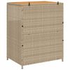vidaXL Sk&aring;p med hylla Beige 70 x 50 x 87 cm Polyester och Roly Rattan