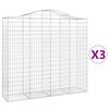 vidaXL Gabioner b&aring;gformade 3 st 200x50x180/200 cm galvaniserat j&auml;rn