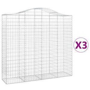 vidaXL Gabioner b&aring;gformade 3 st 200x50x180/200 cm galvaniserat j&auml;rn