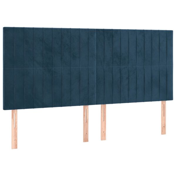 vidaXL S&auml;nggavel m&ouml;rkbl&aring; 200x5x118/128 cm sammet