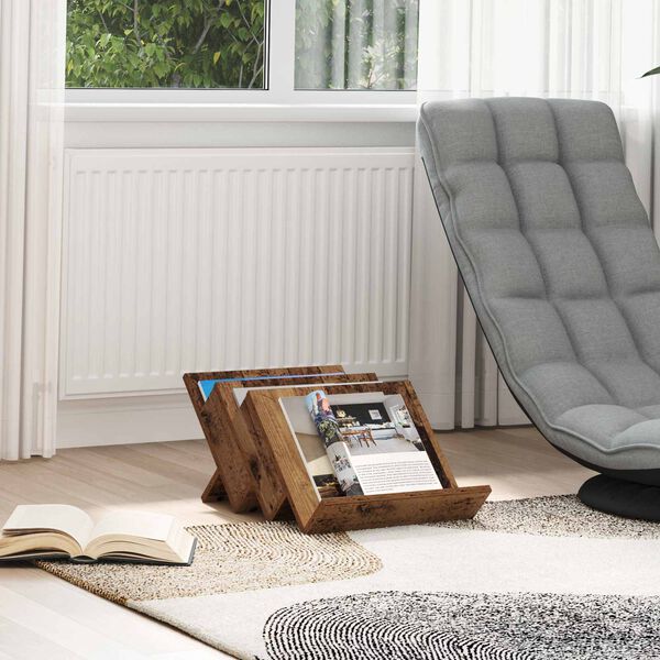 vidaXL Tidningshylla Gammalt tr&auml; 53 x 40 x 28.5 cm Konstruerat tr&auml;