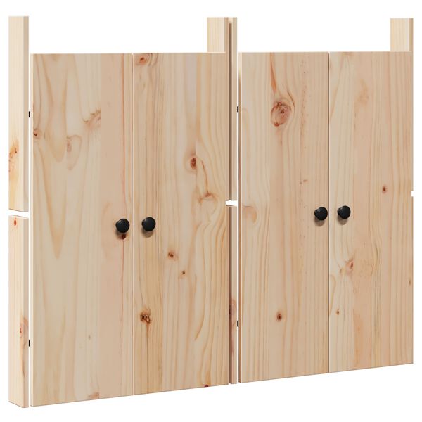 vidaXL K&ouml;ksd&ouml;rr MEPPEL 2 pcs Kr&auml;m 50 x 9 x 82 cm Massivt talltr&auml;