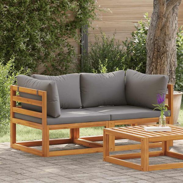 vidaXL H&ouml;rnsits till modulsoffa 2 st med dynor m&ouml;rkgr&aring;