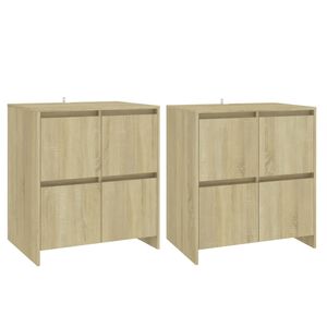 vidaXL Sk&auml;nkar 2 st sonoma-ek 70x41x75 cm konstruerat tr&auml;