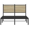 vidaXL Sängram utan madrass metall sonoma-ek 120x190 cm