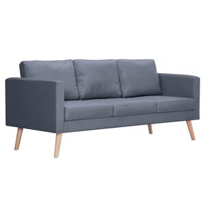 vidaXL Soffa 3-sits tyg m&ouml;rkgr&aring;