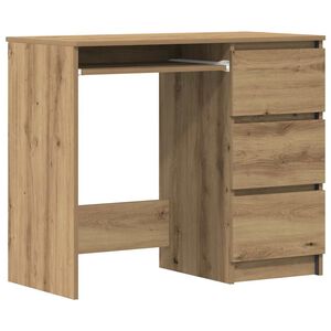 vidaXL Skrivbord artisan ek 90x45x76 cm konstruerat tr&auml;