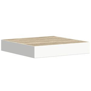 vidaXL Sv&auml;vande v&auml;gghylla ek och vit 23x23,5x3,8 cm MDF