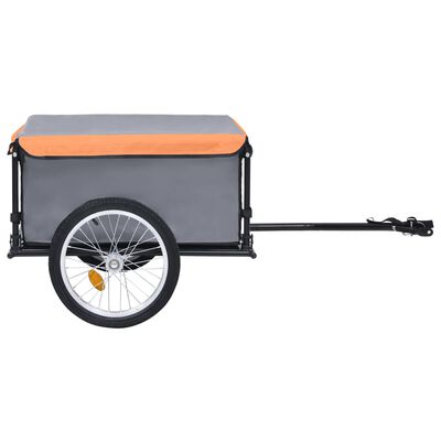 vidaXL Cykelvagn grå och orange 65 kg
