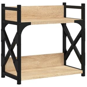 vidaXL Skrivarst&auml;ll 2 hyllor sonoma-ek 40x20x40 cm konstruerat tr&auml;