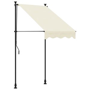 vidaXL Inf&auml;llbar markis gr&auml;ddvit 100x150 cm tyg och st&aring;l