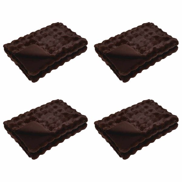 vidaXL Faux Kaninpäls Filt 4 pcs Kamel 130 x 150 cm Polyester