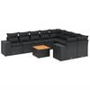 vidaXL Loungegrupp 10 delar med svarta dynor konstrotting