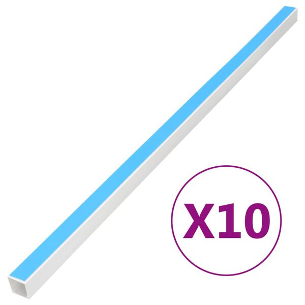 vidaXL Kabelkanal sj&auml;lvh&auml;ftande 30x15 mm 10 m PVC