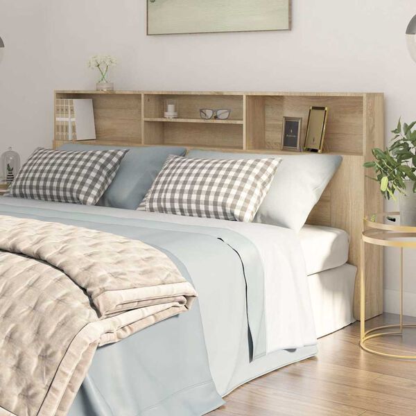 vidaXL S&auml;nggavel med f&ouml;rvaring sonoma-ek 200x19x103,5 cm