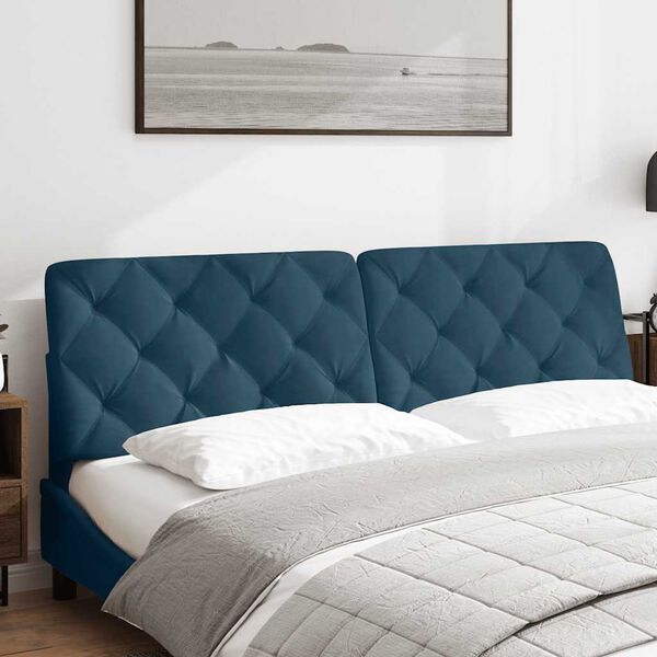 vidaXL Headboard Cushion Blue 180 cm Velvet