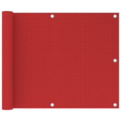 vidaXL Balkongskärm röd 75x300 cm HDPE