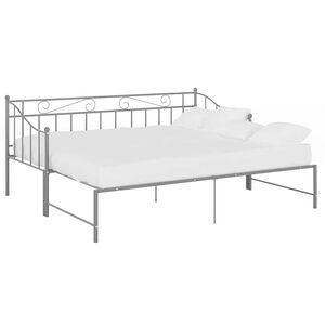 vidaXL Utdragbar s&auml;ngram b&auml;ddsoffa gr&aring; metall 90x200 cm