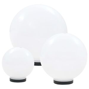 vidaXL Globlampa LED set 3 st sf&auml;riska 20/30/40 cm PMMA