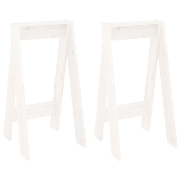 vidaXL Pallar 2 st vit 40x40x75 cm massiv furu