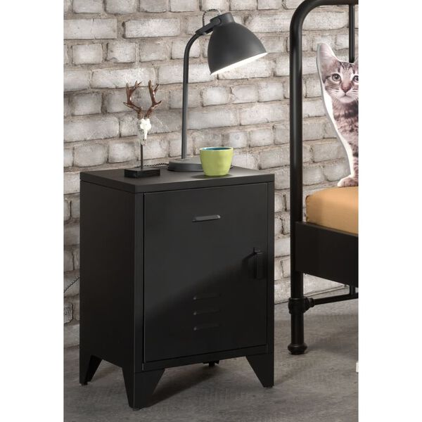 Vipack S&auml;ngbord Bronxx med d&ouml;rr metall matt svart