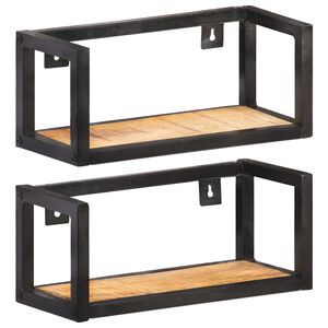 vidaXL V&auml;gghyllor 2 st 40 cm grovt mangotr&auml;