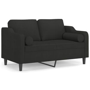 vidaXL 2-sits soffa med prydnadskuddar svart 120 cm tyg