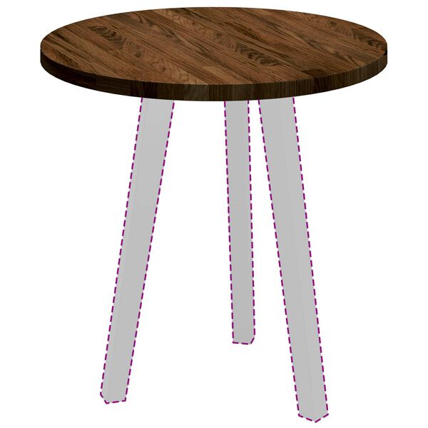 vidaXL Bordsskiva Ljusbrun &Oslash; 50 x 2,5 cm Massivt Ektr&auml;