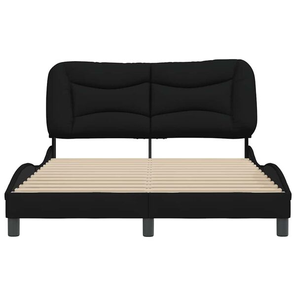 vidaXL Bed Frame without Mattress "Hvar" Black 140x200 cm Fabric