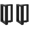 vidaXL Soffbordsben T-formade 2 st svarta 38x25x(42-43) cm st&aring;l