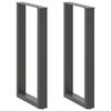 vidaXL Barbordsben U-formade 2 st antracit 50x(90-91) cm st&aring;l