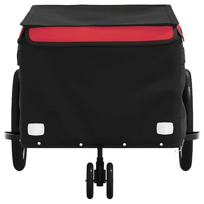 vidaXL Cykelvagn svart och röd 30 kg järn