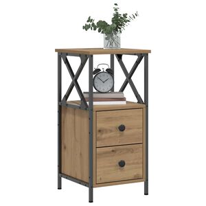 vidaXL S&auml;ngbord artisan ek 34x35,5x70 cm konstruerat tr&auml;