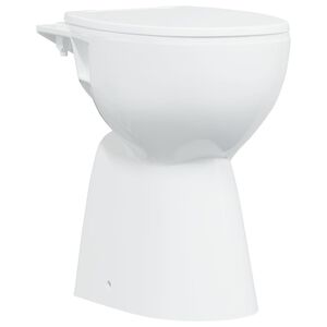 vidaXL Kantl&ouml;s toalett 7 cm extra h&ouml;jd mjukst&auml;ngande vit keramik