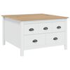 vidaXL Kaffeebord HILL Vit och honung brun 79,5 x 79,5 x 49 cm