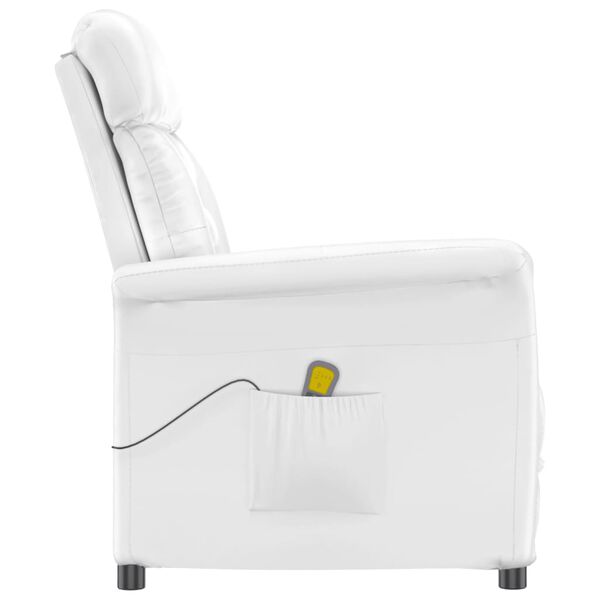 vidaXL Massagefåtölj vit konstläder