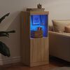 vidaXL Skänk med LED-belysning sonoma-ek 41x37x100 cm