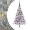 vidaXL Konstgjord F&ouml;rbelyst Julgran Silver 120 cm PET