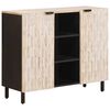 vidaXL Sideboard Vit Tv&auml;tt Finish 90 x 33 x 75 cm Massivt mangotr&auml;