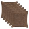 vidaXL Kudd&ouml;verdrag 6 st HOUTEN Ljusbrun 40 x 40 cm Faux Kaninp&auml;ls
